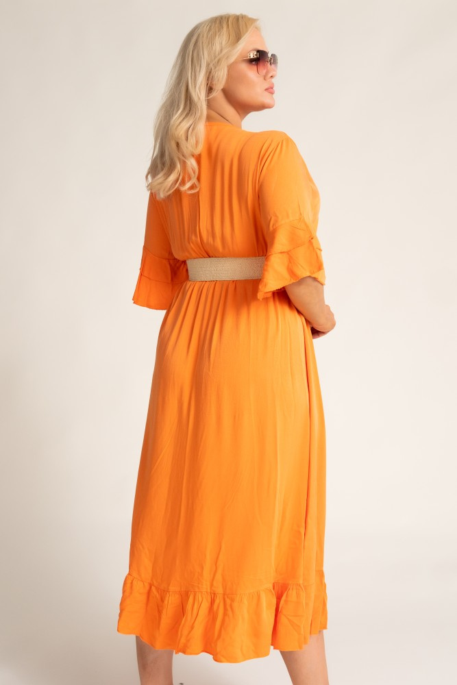 Orange Cut-Off Dress AMORENA