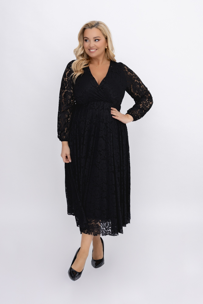  Czarna Sukienka koronkowa