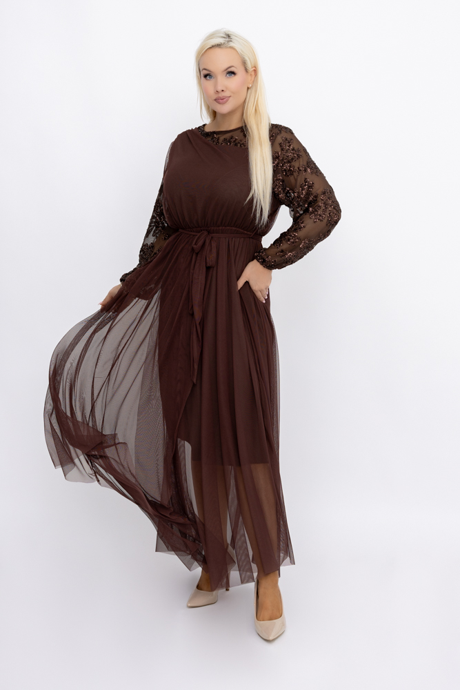 Robe en maille chocolat