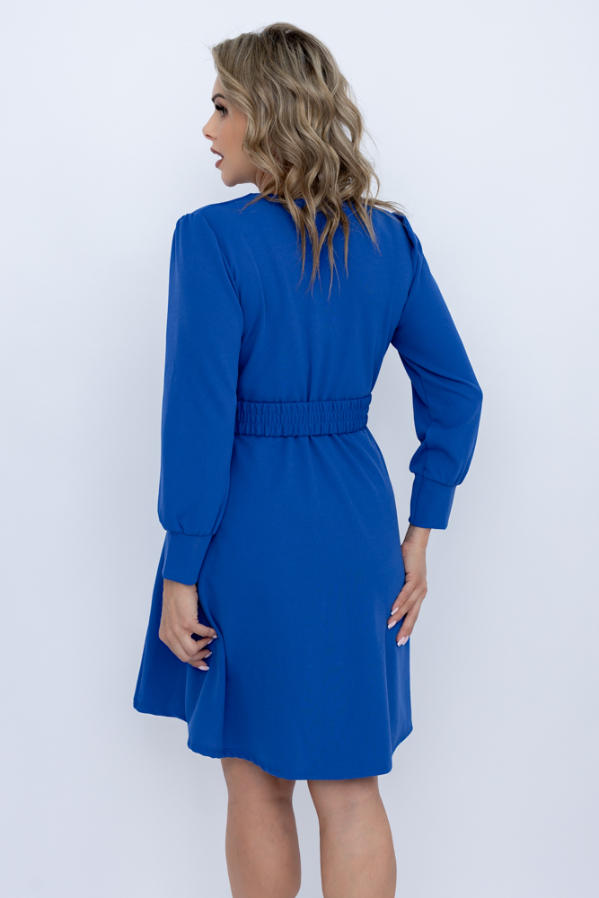 Kornblumenkleid mit Gürtel