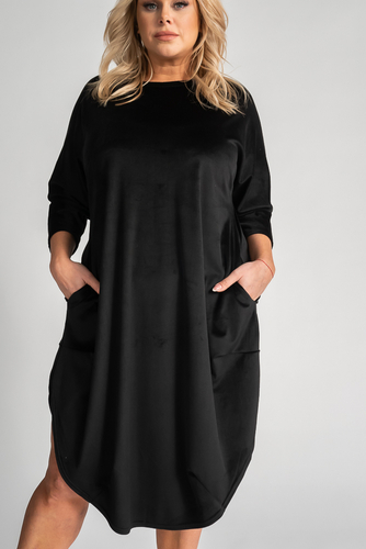 Schwarzes Velourskleid