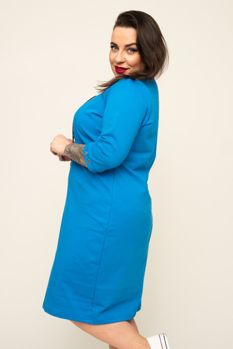 Blue Dress with tied neckline SELMA