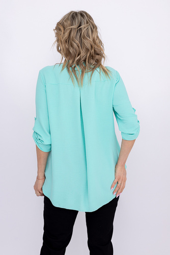 Blue Blouse with a sliding neckline MERXIO