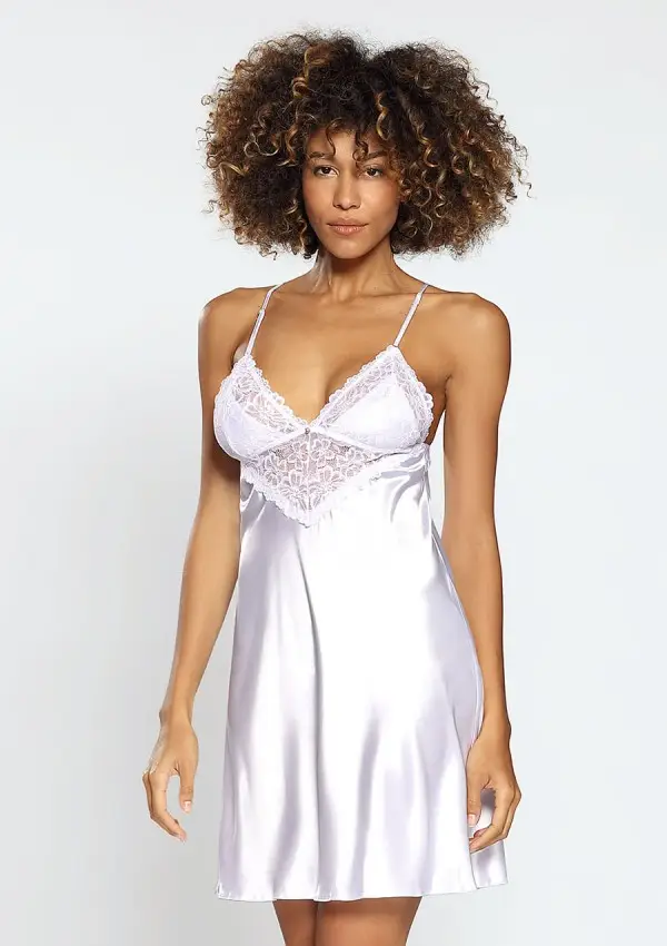 Slip en satin blanc