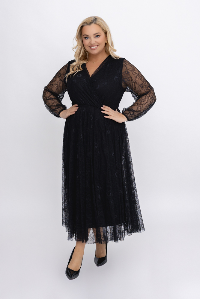 Czarna Sukienka koronkowa