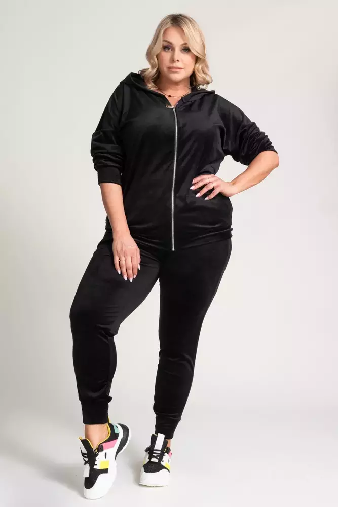 Black Velour Tracksuit Set KARMENIO