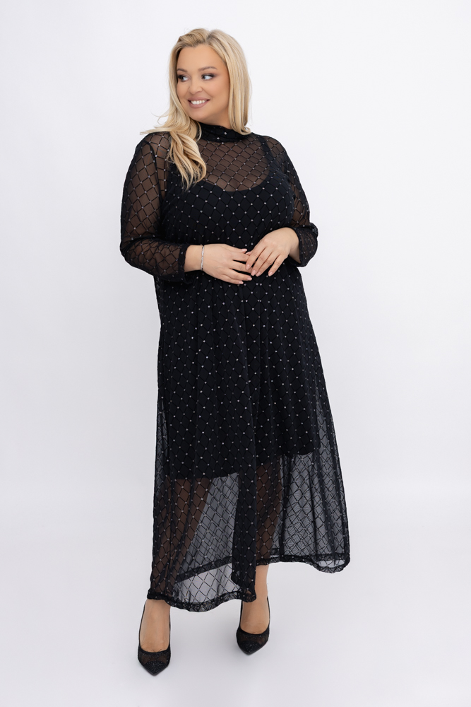 Schwarzes Mesh-Kleid Muster 1