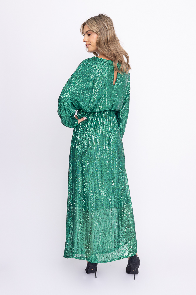Vestido de lentejuelas verde botella