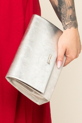 Silver GLAMIA Envelope Handbag