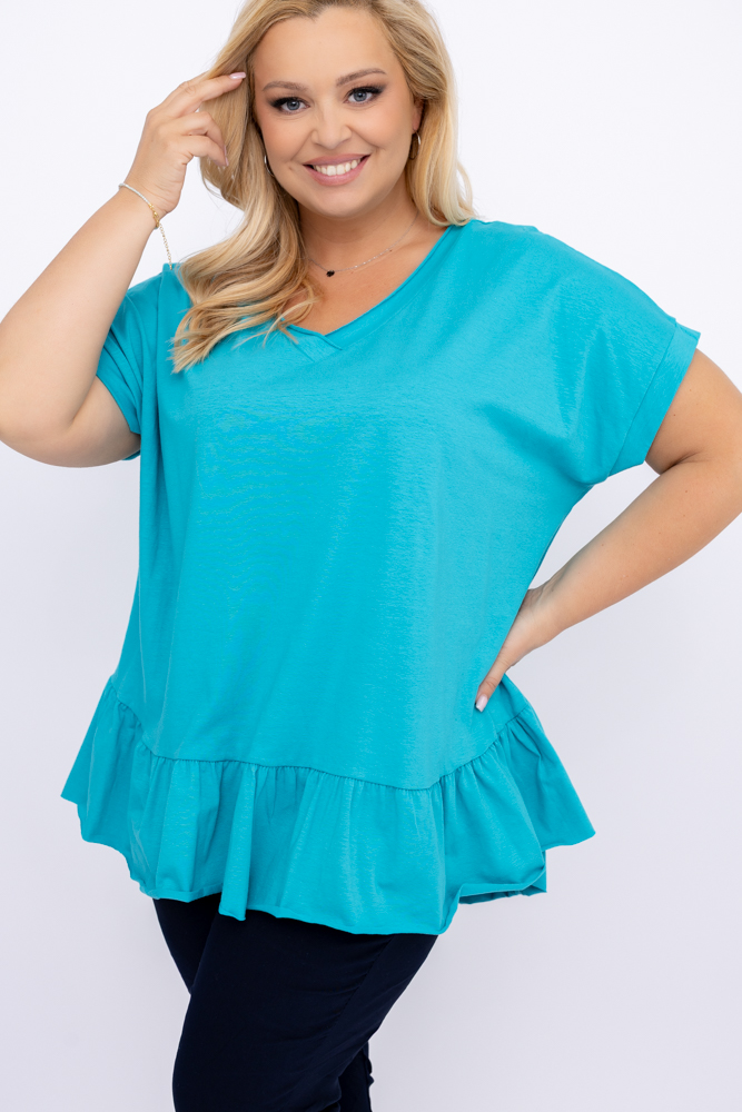 Blue Blouse with Frill