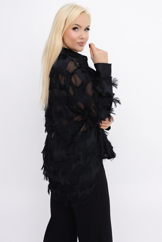 Czarna Koszula prześwitująca