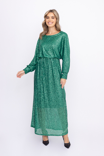 Vestido de lentejuelas verde botella
