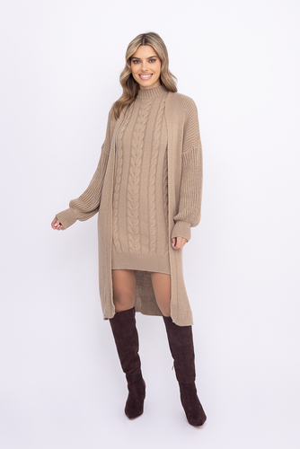 Dunkelbeiges Pullover-Set