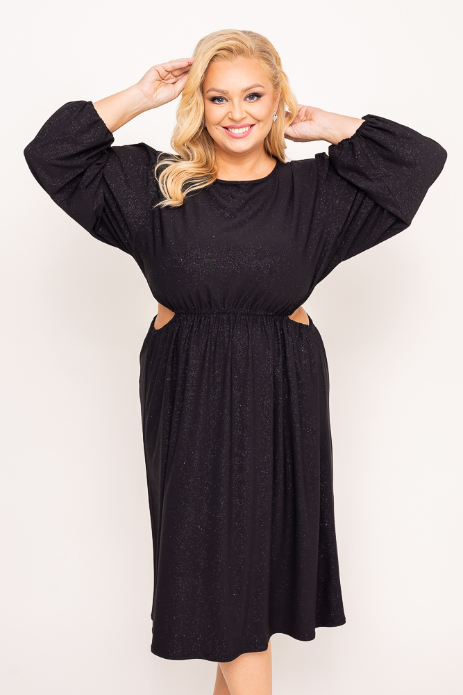 Vestido brocado negro