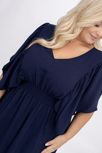 Navy blue Crinkle Dress