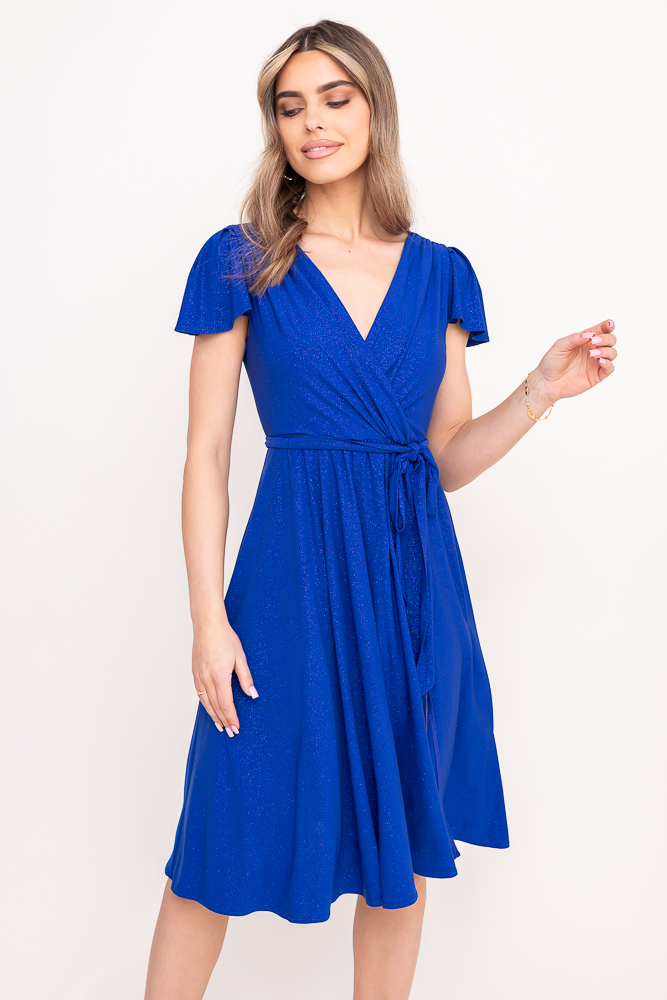 Kornblumen-Brokatkleid