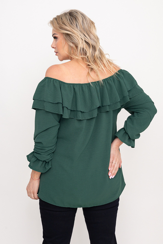 Butelkowozielona Bluzka hiszpanka