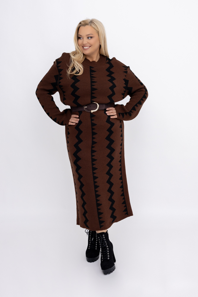 Rochie pulover ciocolată