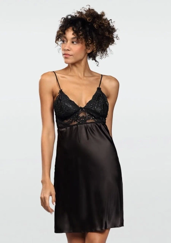 Slip en satin noir