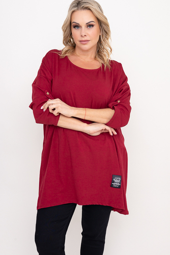 Rødbrun asymmetrisk tunika