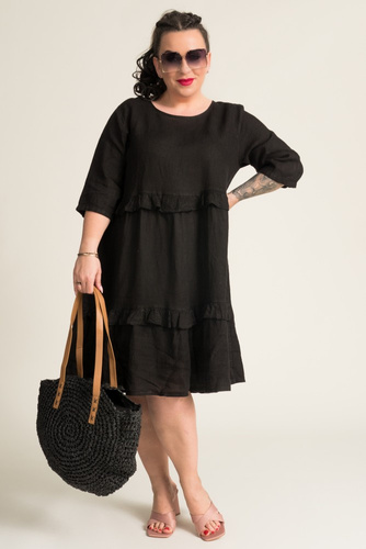 Black GAFFE Linen Dress