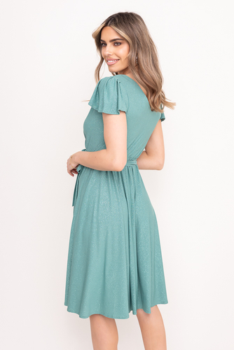 Vestido brocado menta