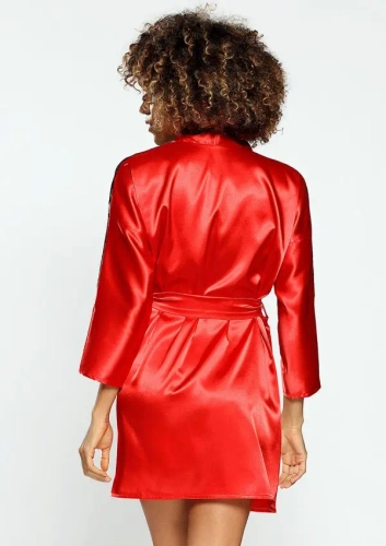Czerwony Szlafrok satynowy