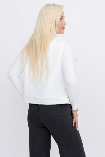 Chaleco blanco de felpa