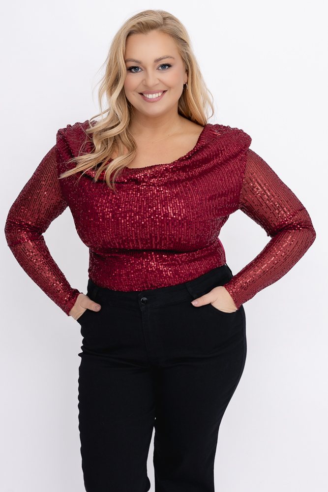 Wiśniowe Body cekinowe