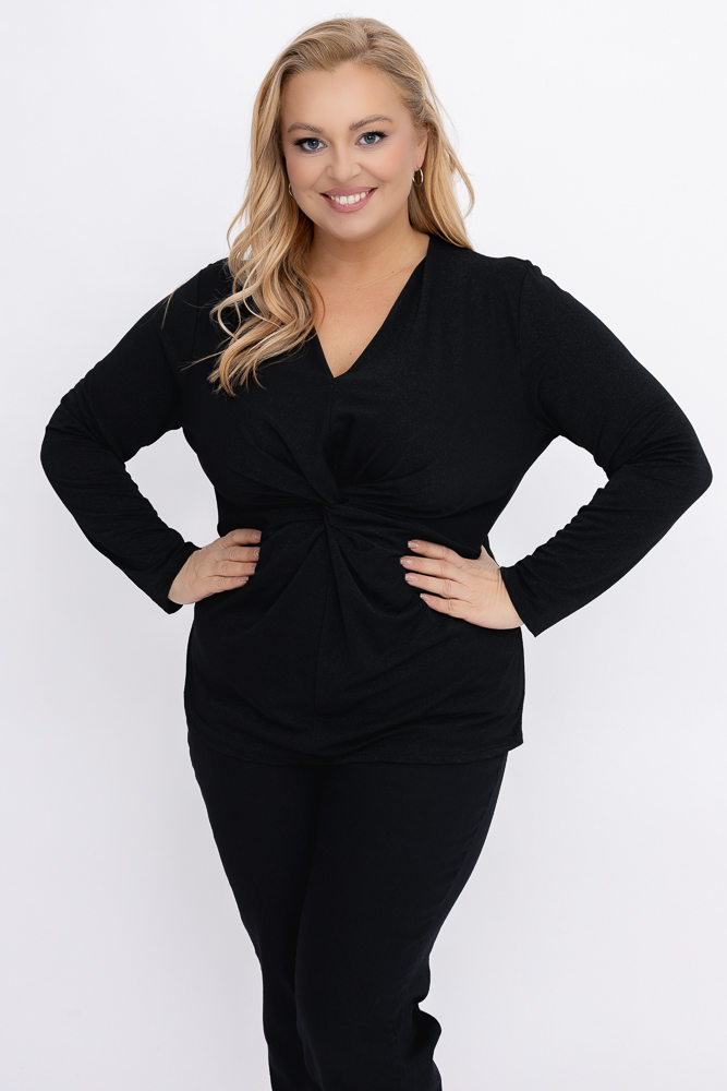 Czarna Bluzka błyszcząca