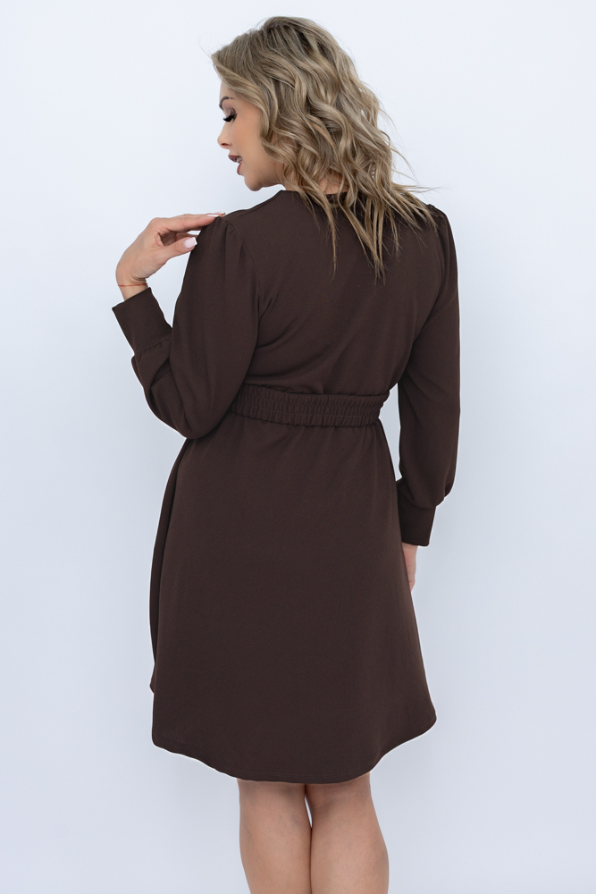 Vestido chocolate con cinturón