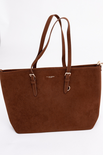 Camelowa Torebka zamszowa