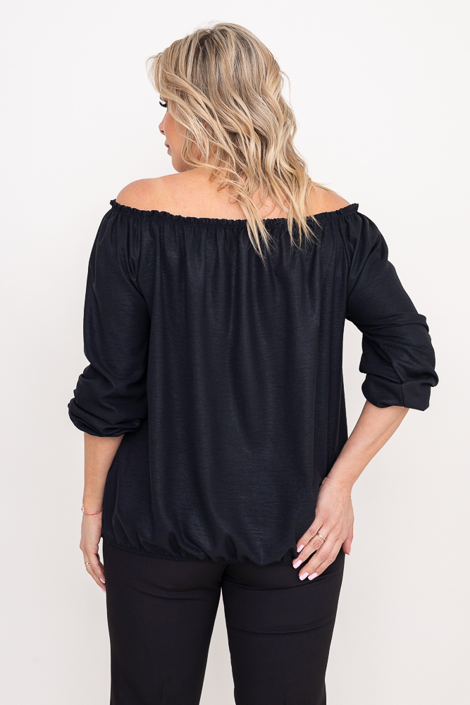 Czarna błyszcząca Bluzka