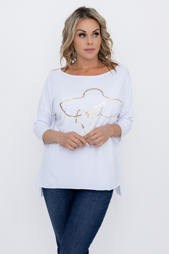 Blusa blanca Estampado 4