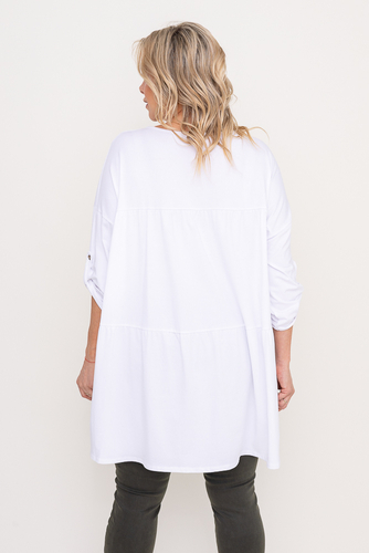 Weiße asymmetrische Tunika