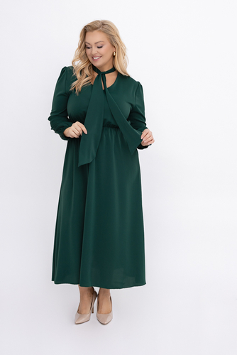 Butelkowozielona Sukienka satynowa