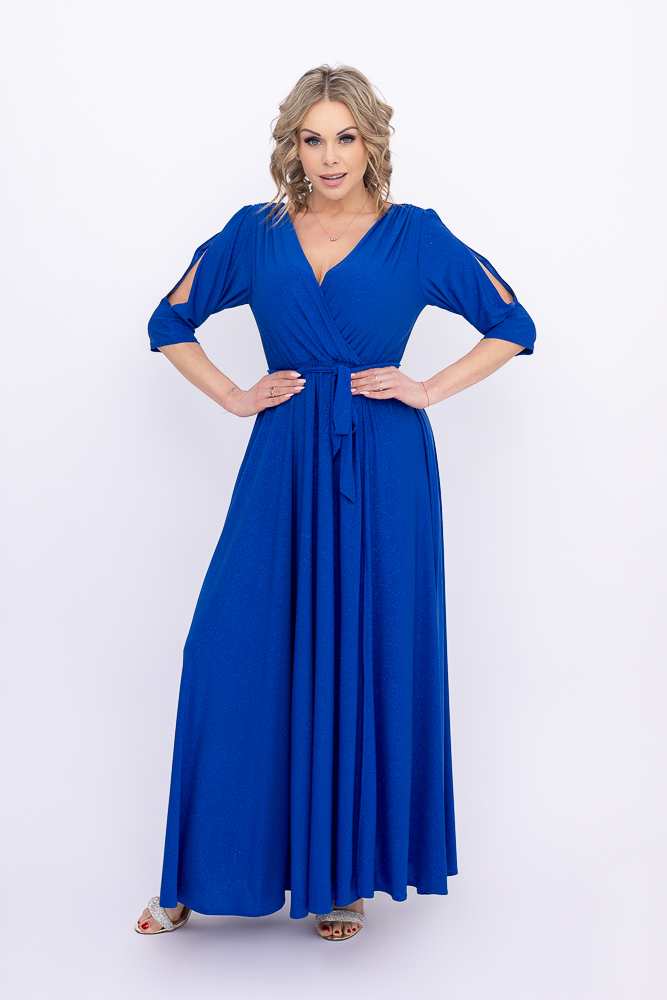 Cornflower Brocade Dress