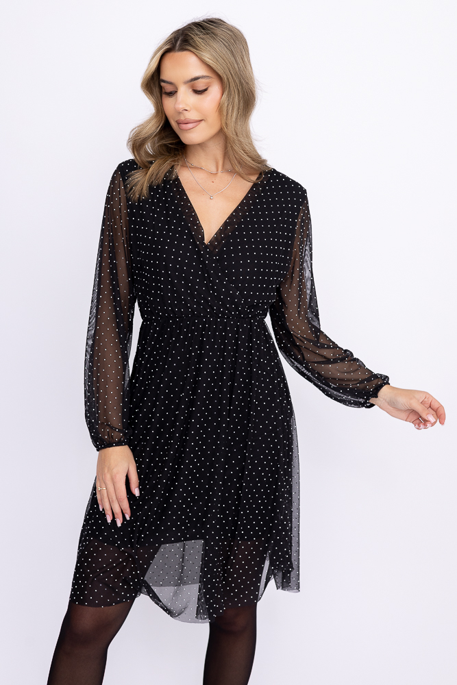  Czarna Sukienka siateczkowa VIRILIA