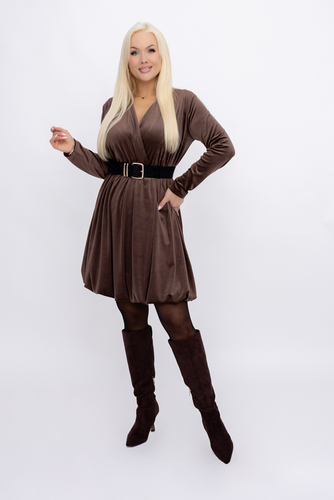 Czekoladowa Sukienka welurowa