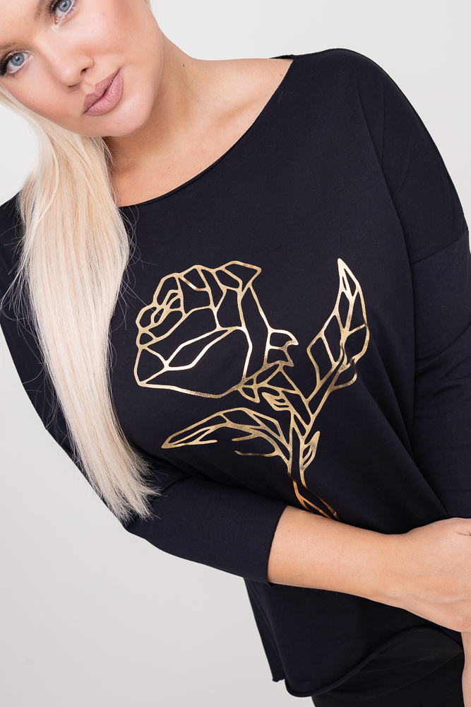 Czarna Bluzka REVUMI Wzór 11