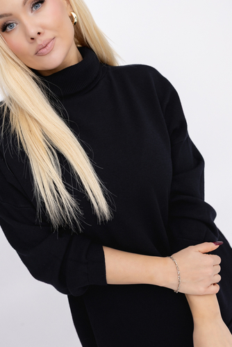 Czarny Sweter z golfem