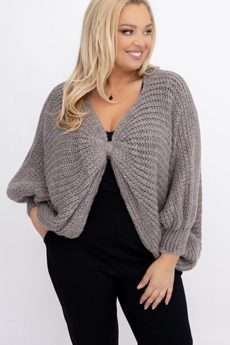 Mørk beige genser bolero