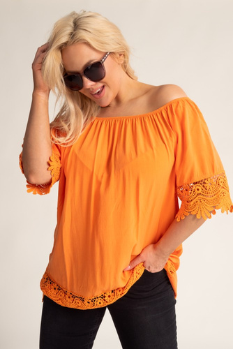 Orange Blouse with Embroidery BERGAMO