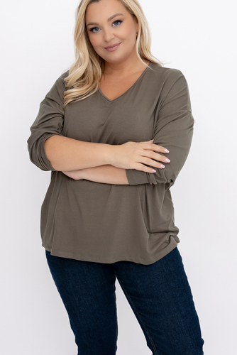  Kirschenbluse mit herzförmigem Ausschnitt