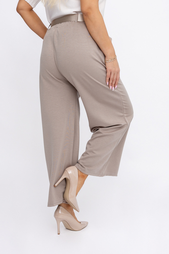 Kawowe Spodnie z paskiem