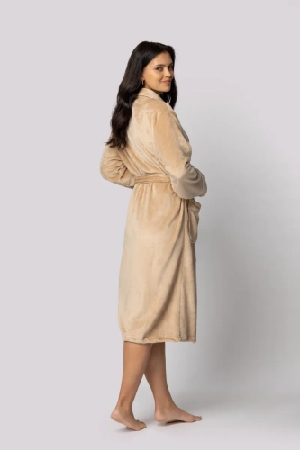 Beige badekåpe med lommer