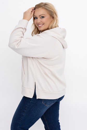Jasnobeżowa Bluza z kapturem