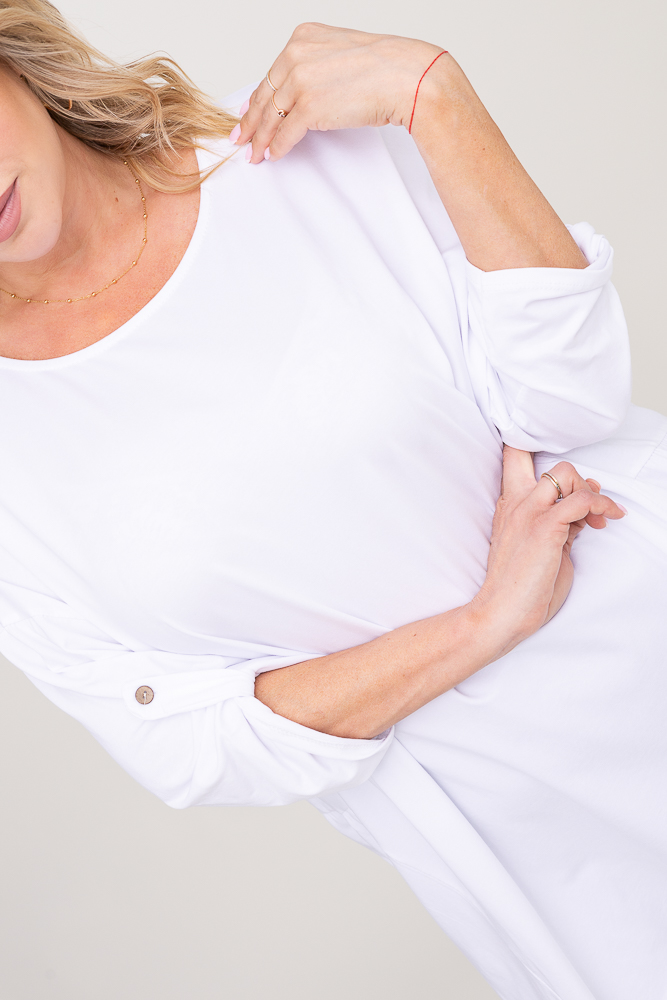 Weiße asymmetrische Tunika