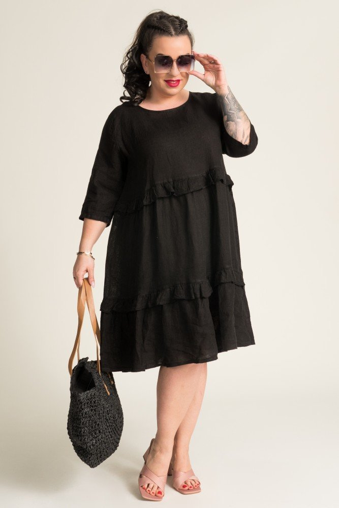 Black GAFFE Linen Dress