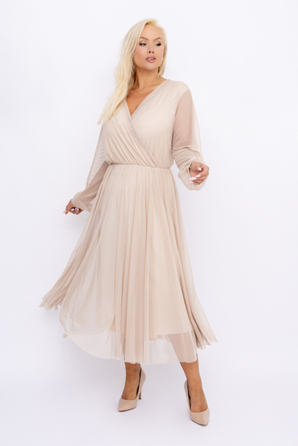 Robe en maille beige clair